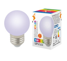 LED-G45-1W/RGB/E27/FR/С