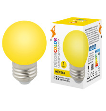 LED-G45-1W/YELLOW/E27/FR/С