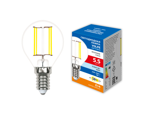 LED-G45-5,5W/4000K/E14/CL/SLF