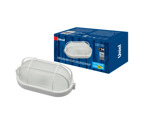 UWL-O02 100W/E27 IP54 WHITE Овал/Решетка