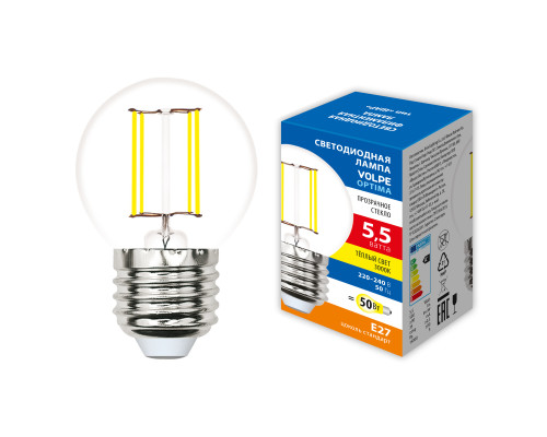 LED-G45-5,5W/3000K/E27/CL/SLF