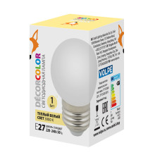 LED-G45-1W/3000K/E27/FR/С