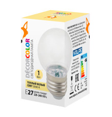 LED-G45-1W/3000K/E27/CL/С