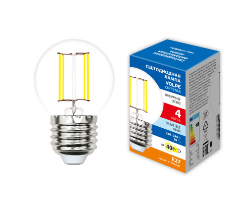 LED-G45-4W/4000K/E27/CL/SLF