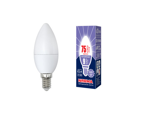LED-C37-9W/DW/E14/FR/NR картон