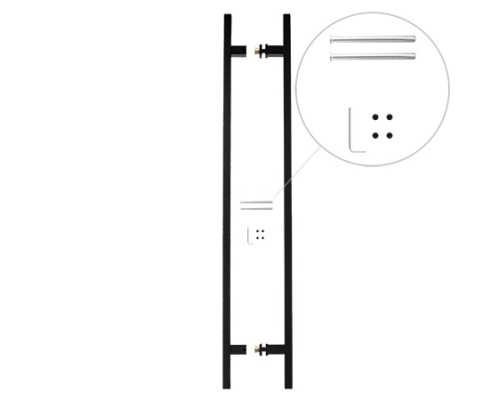 Ручки-скобы Avers Square HC-0920-40*20/800-INOX/201-BLM
