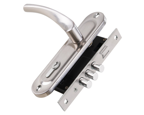 Замок Punto (Пунто) цилиндровый в комплекте с ручкой LOCKSET15.CRONA.4061-3 (KIT P15 4061/3 CRONA) SN мат.никель