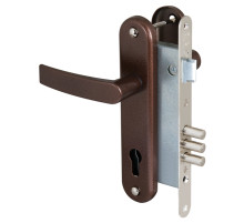 Корпус Sam (Сам) врезного замка с защёлкой в комплекте с ручкой ЗВ4-3 (медный антик) /78103/ 