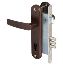 Корпус Sam (Сам) врезного замка с защёлкой в комплекте с ручкой ЗВ4-3 (медный антик) /78103/ 