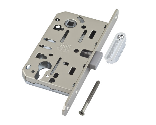 B06103.50.06.640 AGB (АГБ) Корпус врезного замка магнитный под цил. (никель) MEDIANA POLARIS с отв. пл. (скин)