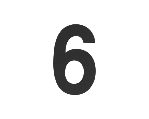 Цифра Fuaro (Фуаро) &quot 6&quot самоклеящаяся SS304 (50х30) (FUARO) BL черный