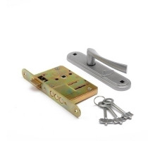 Замок Zenit (Зенит) врезной сувальдный с защёлкой в комплекте с ручкой ЗВ9-4-2 (бриллиант), 3кл. 