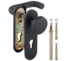 Ручка Fuaro (Фуаро) дверная FP.DH72.043P-KNOB NE (DH-043P-KNOB NE), нейлон, квадрат 9x90 мм, BL-24 черный 