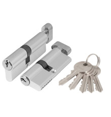 Цилиндровый Ajax (Аякс) механизм (AZ102/90) AZ1002Knob90 (40+10+40) CP хром 