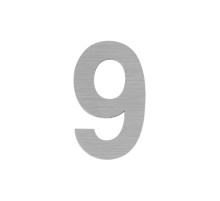 Цифра Fuaro (Фуаро) &quot 9&quot самоклеящаяся SS304 (50х30) (FUARO) SSC сатинированный хром 