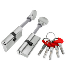 Цилиндровый Fuaro (Фуаро) механизм (D-PRO507/80) D-PRO5007Tang80(45+10+25) CP хром 5Key со штоком 