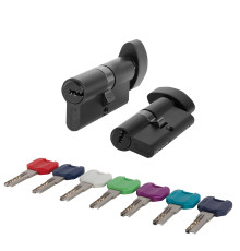 Цилиндровый Punto (Пунто) механизм MaxPro7002Knob52mm(21+10+21) BL черный 7key с вертушкой 