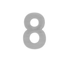 Цифра Fuaro (Фуаро) &quot 8&quot самоклеящаяся SS304 (50х30) (FUARO) SSC сатинированный хром 