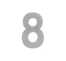 Цифра Fuaro (Фуаро) &quot 8&quot самоклеящаяся SS304 (50х30) (FUARO) SSC сатинированный хром 