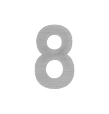 Цифра Fuaro (Фуаро) &quot 8&quot самоклеящаяся SS304 (50х30) (FUARO) SSC сатинированный хром 