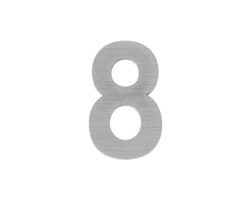 Цифра Fuaro (Фуаро) &quot 8&quot самоклеящаяся SS304 (50х30) (FUARO) SSC сатинированный хром