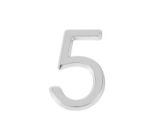 Цифра Fuaro (Фуаро) &quot 5&quot самоклеящаяся ABS (50х37) (FUARO) CP хром 
