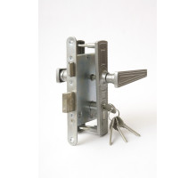 Замок Zenit (Зенит) врезной цилиндровый с защёлкой в комплекте с ручкой ЗВ4-3.01 (никель), 4 кл. 