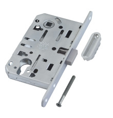 B06103.50.34.640 AGB (АГБ) Корпус врезного замка магнитный под цил. (мат.хром) MEDIANA POLARIS с отв.пл.(скин) 