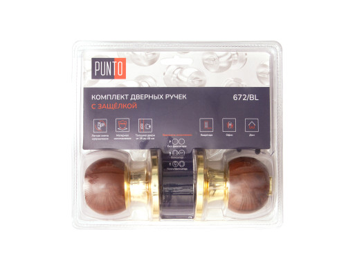 Ручка Punto (Пунто) защелка DK672/BL WD-BK (фик.) дерево