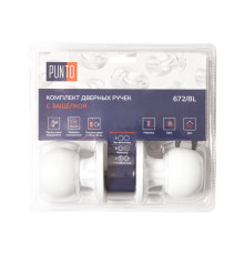 Ручка Punto (Пунто) защелка DK672/BL WH-PS (без фик.) белый 