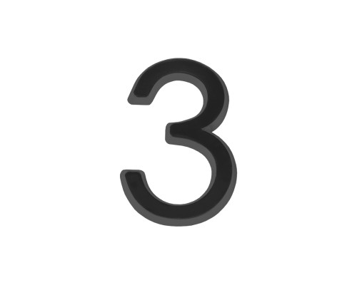 Цифра Fuaro (Фуаро) &quot 3&quot самоклеящаяся ABS (50х37) (FUARO) BL черный