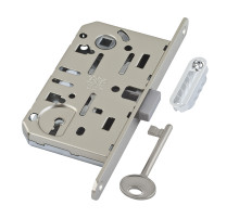 B06101.50.06.640 AGB (АГБ) Корпус врезного замка под кл. (никель) MEDIANA POLARIS с отв. планкой (скин) 