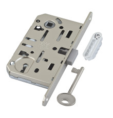 B06101.50.06.640 AGB (АГБ) Корпус врезного замка под кл. (никель) MEDIANA POLARIS с отв. планкой (скин) 