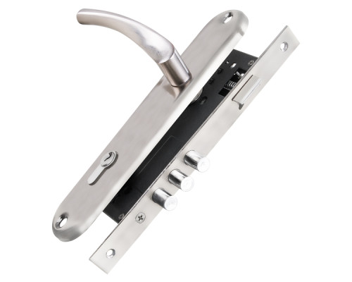 Замок Punto (Пунто) цилиндровый в комплекте с ручкой LOCKSET90.CRONA.4585-3 (KIT P90 4585/3 CRONA) SN мат.никель