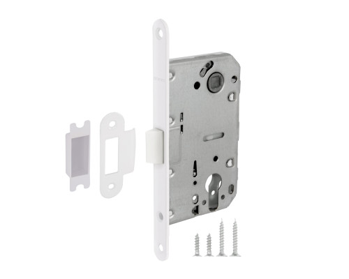 Корпус Fuaro (Фуаро) врезного замка c защёлкой PLASTP85C-50 (P85C-50) WH белый