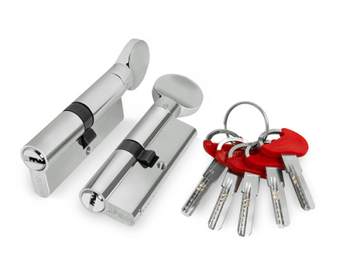 Цилиндровый Fuaro (Фуаро) механизм (D-PRO502/80) D-PRO5002Knob80(35+10+35) CP хром 5Key