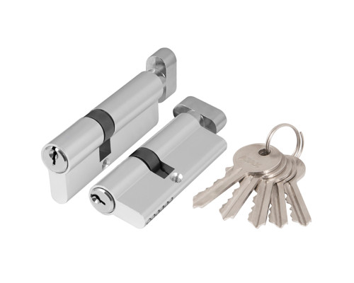 Цилиндровый Ajax (Аякс) механизм (AX102/80) AX1002Knob80 (30+10+40) CP хром с вертушкой