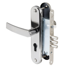 Корпус Sam (Сам) врезного замка с защёлкой в комплекте с ручкой ЗВ4-31/55 РФ55-022 (черн жемчуг) /78927/ 