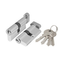 Цилиндровый Ajax (Аякс) механизм (AX102/60) AX1002Knob60 (25+10+25)/HD CP хром 4Key с вертушкой 