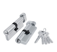 Цилиндровый Fuaro (Фуаро) механизм (200 ZM/70) 2000ZMKnob70(30+10+30) CP хром 5Key с вертушкой 