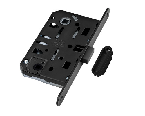 B06102.50.93.640 AGB (АГБ) Защелка врезная WC (черный) MEDIANA POLARIS с отв. планкой (скин)