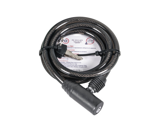 Замок Punto (Пунто) тросовый PK-BIKE-1012-KEY (10х1200) 2key/подвес