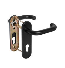 Ручка Fuaro (Фуаро) дверная FP.DH72.0433 SS 201 BLACK с пружиной, нержавейка 201, черный, квадрат 9x140 мм 