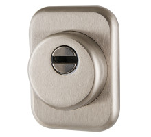 Броненакладка Armadillo (Армадилло) на ЦМ квадрат (от вырывания, 25 мм) ET/ATC-Protector 1-25(SQ) SN-3 Мат.никель box 