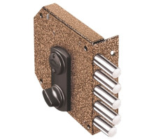 Замок Elbor (Эльбор) накладной сувальдный с задвижкой Базальт 1.05.61.МА (медный антик), 5 кл. /13919/ 