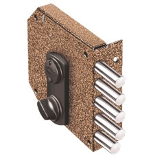 Замок Elbor (Эльбор) накладной сувальдный с задвижкой Базальт 1.05.61.МА (медный антик), 5 кл. /13919/ 