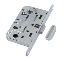 B06102.50.34.640 AGB (АГБ) Защелка врезная WC (мат. хром) MEDIANA POLARIS с отв. планкой (скин) 