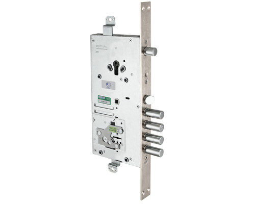 Замок Mottura (Моттура) врезной двухсистемный 54.J939M-S MyKey (левый), перекод. с торца, кл. 60 мм, без накл.