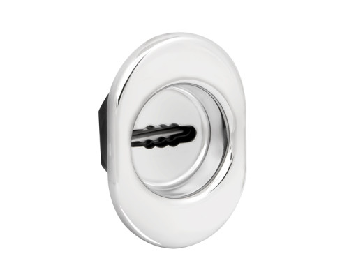 Накладка Fuaro (Фуаро) на сувальдный замок ESC.S-auto/U/OV.477 (ESC 477 U (70х50) ) с подпруж. шторками СР хром