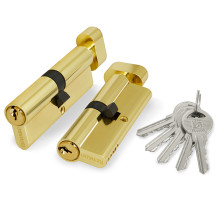 Цилиндровый Fuaro (Фуаро) механизм (100 ZM/70) 1000ZMKnob70(30+10+30) PB латунь 5Key с вертушкой 